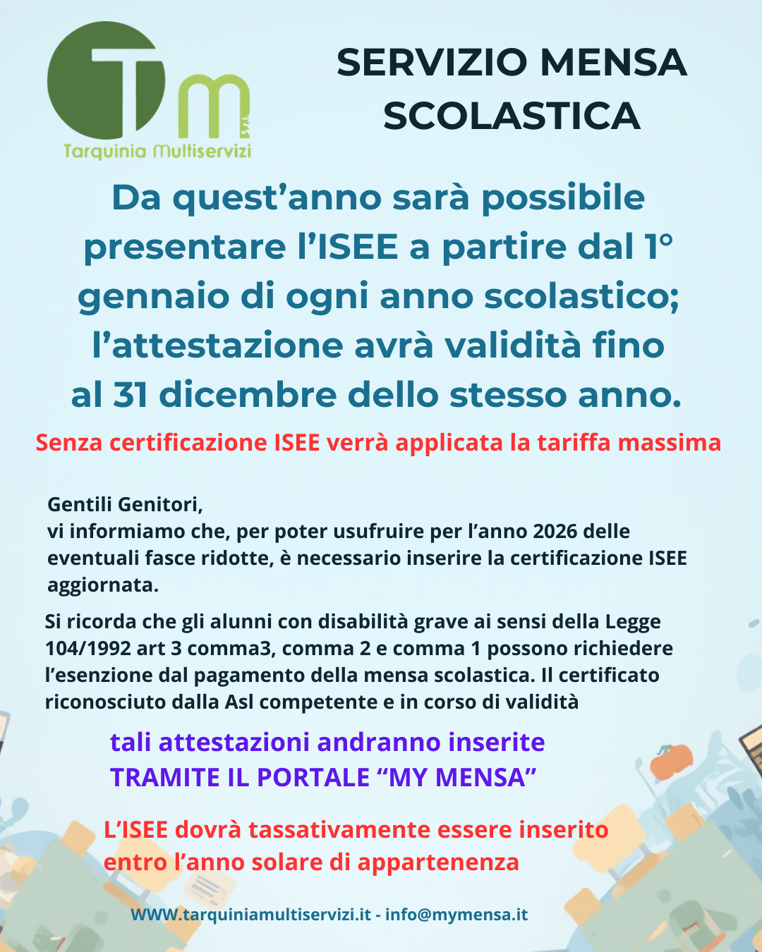 Immagine COMUNICAZIONE AGLI UTENTI MENSA